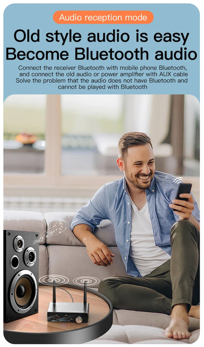 Bluetooth 5.3 Receiver Transmitter | Low Latency Stereo AUX 3.5mm, Optical, Coaxial Wireless Audio Adapter USB for TV & PC