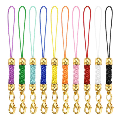 10Pcs Lanyard Strap Set - Lobster Clasp Rope Keychain Hooks Mobile Charms & Key Ring Accessories