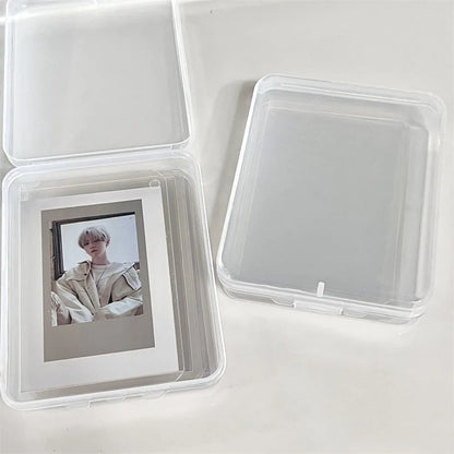 Transparent Plastic Card Storage Box - Small Organizer Case for Photocards, Stationery & Desk Accessories