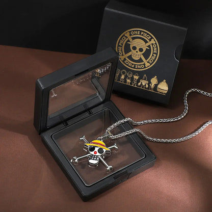One Piece Luffy & Ace Necklace – Anime Straw Hat Metal Pendant for Men & Women, Sweater Chain Birthday Gift