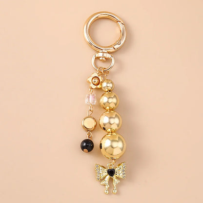 Cute Bowknot Heart Keychain - Crystal Pearl Pendant Charm for Women, Girls & Handbag Decoration