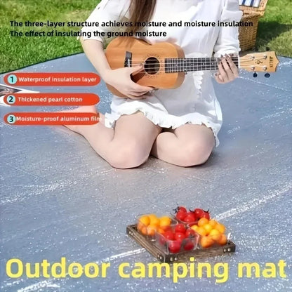 Double-Sided Aluminum Film Camping Mat - Waterproof Moisture-Proof Portable Picnic, Beach & Outdoor Tent Sleeping Pad