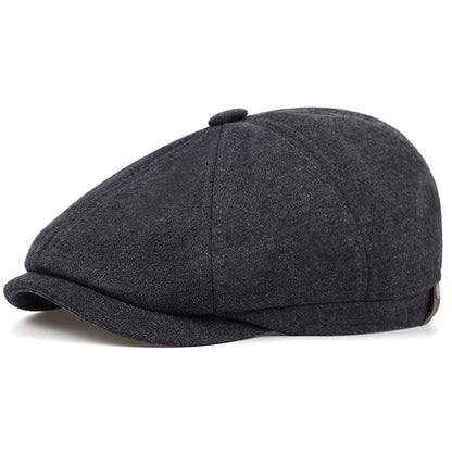 Retro Men’s Newsboy Cap — British Octagonal Herringbone Flat Painter Hat Autumn Winter Hip Hop Beret