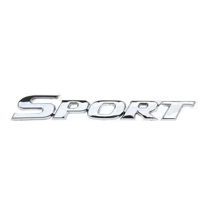 3D Chrome & Black Car Trunk Emblem – Metal Racing Sport Word Logo Sticker Badge for Vehicle Styling