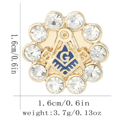 Vintage Freemason Emblem Brooch Pin - Hollow Masonic Symbol Badge Ancient Lodge Collectible Accessory