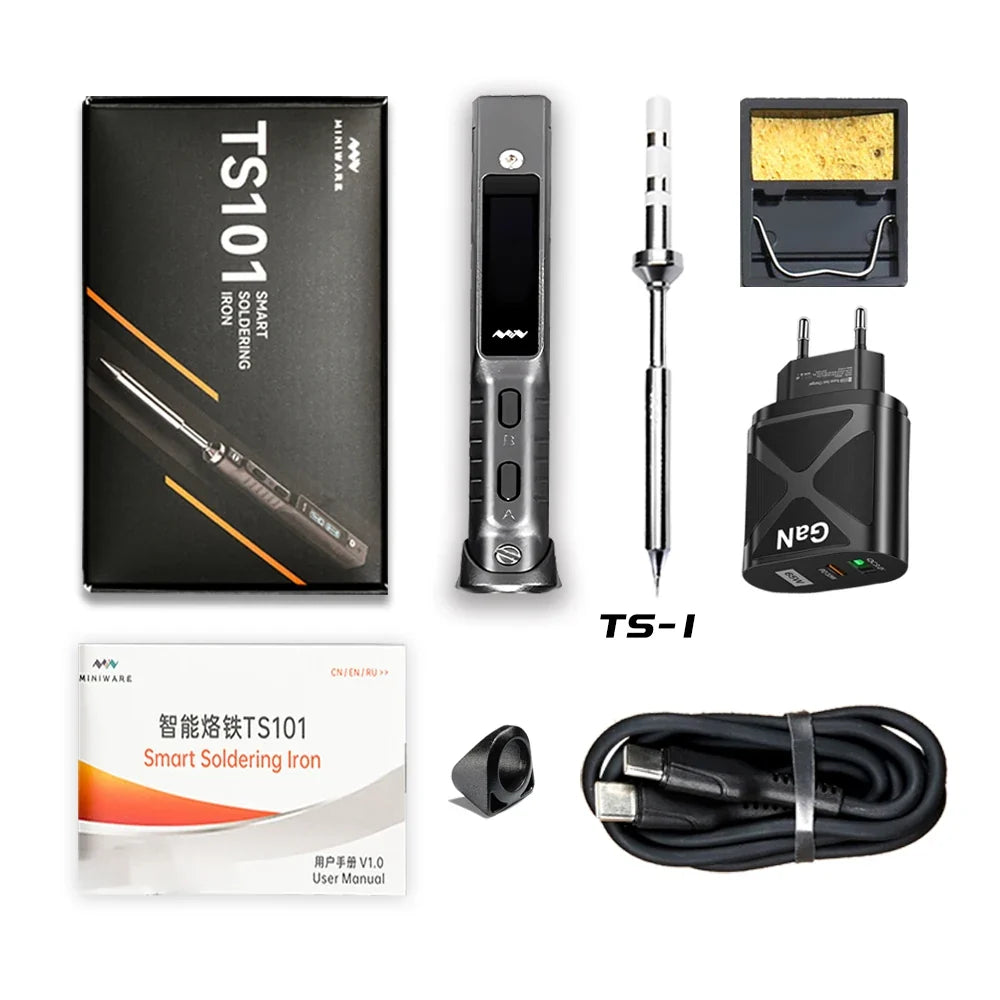 TS101 90W Mini USB Soldering Iron - Digital Adjustable Temperature Electric Solder Station with PD Charger Support