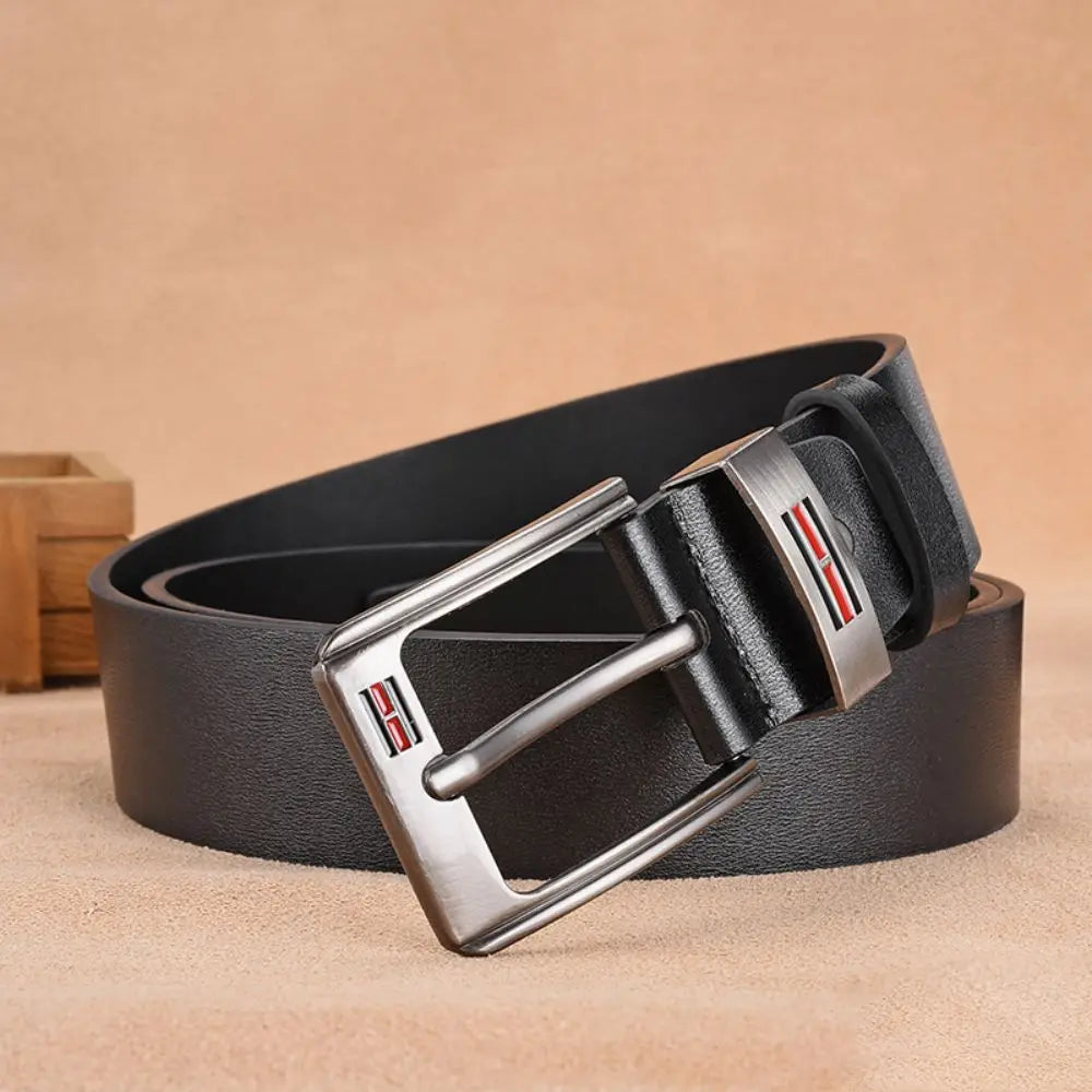 2024 Men’s Genuine Leather Belt – High-Quality Cowskin Casual & Business Buckle Waistband