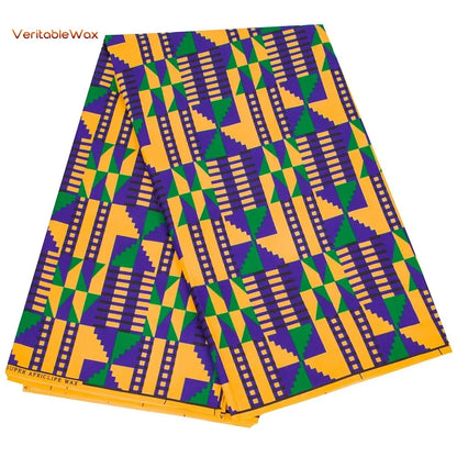 African Ankara Double Print Batik Fabric - Real Wax Patchwork Textile for DIY Sewing, Wedding Dresses & Crafts