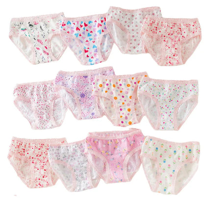 Floral Baby Girls Cotton Briefs Set - Multi-Pack Soft Toddler Panties & Kids Underwear for Ages 2-11T