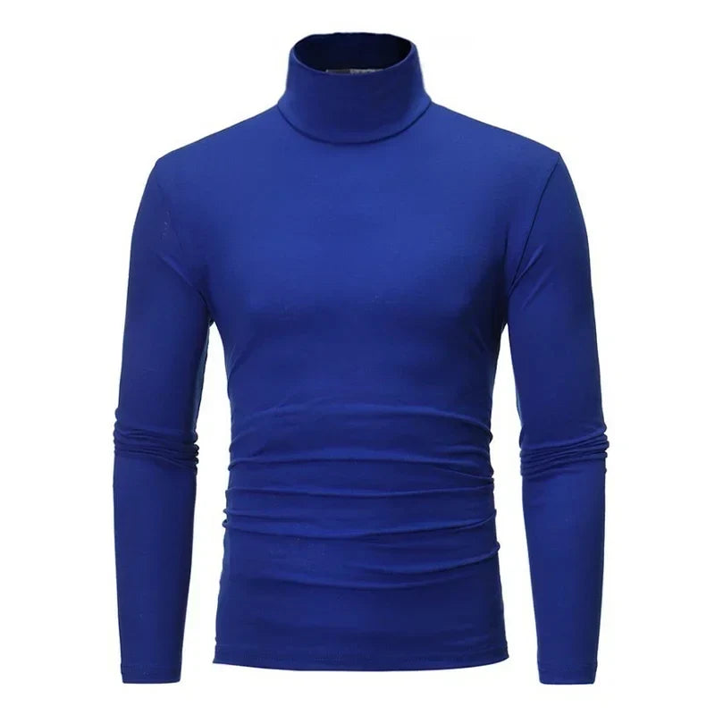 Men's Thin Turtleneck Sweater - Spring Autumn Knitted Warm Pullover Full Color Casual Top