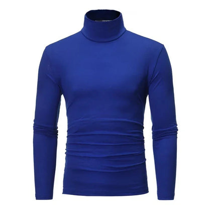 Men's Thin Turtleneck Sweater - Spring Autumn Knitted Warm Pullover Full Color Casual Top