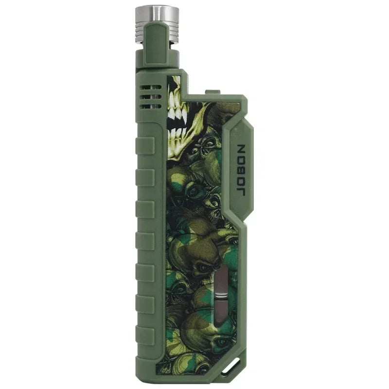 JOBON Outdoor Camping Blue Flame Lighter — Retractable Lever Ignition with Visual Window, Windproof Gadget for Men