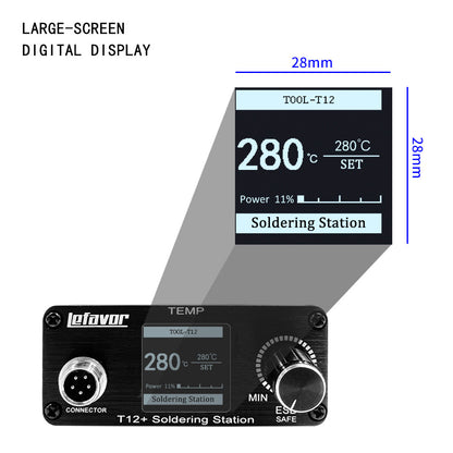 T12 75W Digital Soldering Iron Station – Adjustable Temperature Control, Welding & Rework Microcontroller Tool