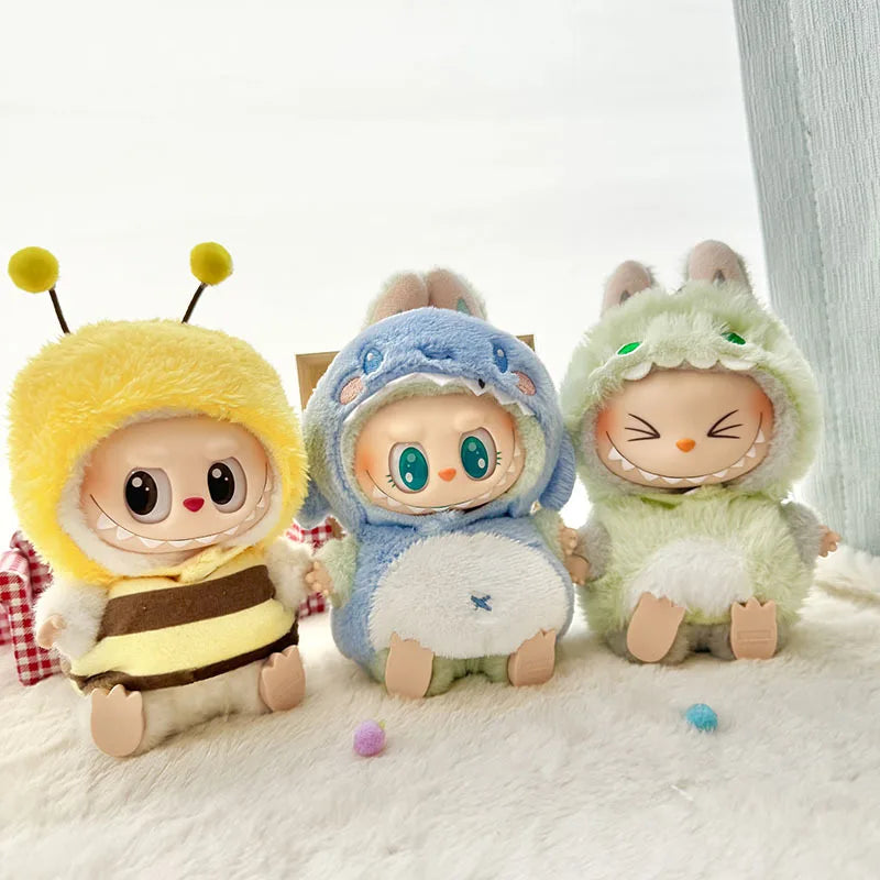 Cute Cartoon Green Dinosaur Outfit for Labubu Plush – Style Shark Macaron Clothes & Accessories