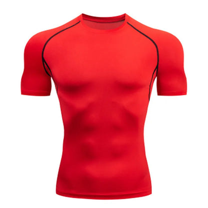 Men's Compression Running Shirt - Quick Dry Short Sleeve Fitness & Gym Training Top