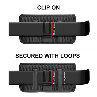 HAWEEL 6.1-6.8 Inch Nylon Cloth Phone Belt Clip – Horizontal Carrying Pouch with Card Slot, Phone Belt Bag