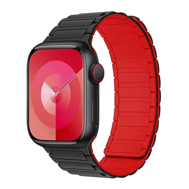 Magnetic Silicone Loop Strap for Apple Watch — 38mm-49mm iWatch Series 3-9 & SE Ultra 2