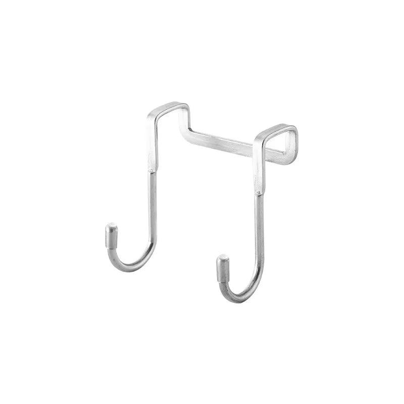 304 Stainless Steel S-Shape Double Hook: No-Punch Kitchen and Bathroom Cabinet Door Hanger for Coats and Towels Storage
