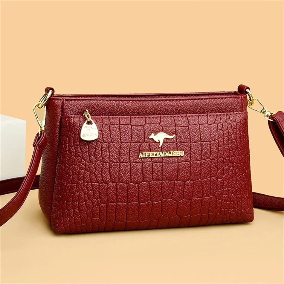 Luxury Women’s Leather Handbag – Large Capacity Shoulder & Crossbody Designer Bag