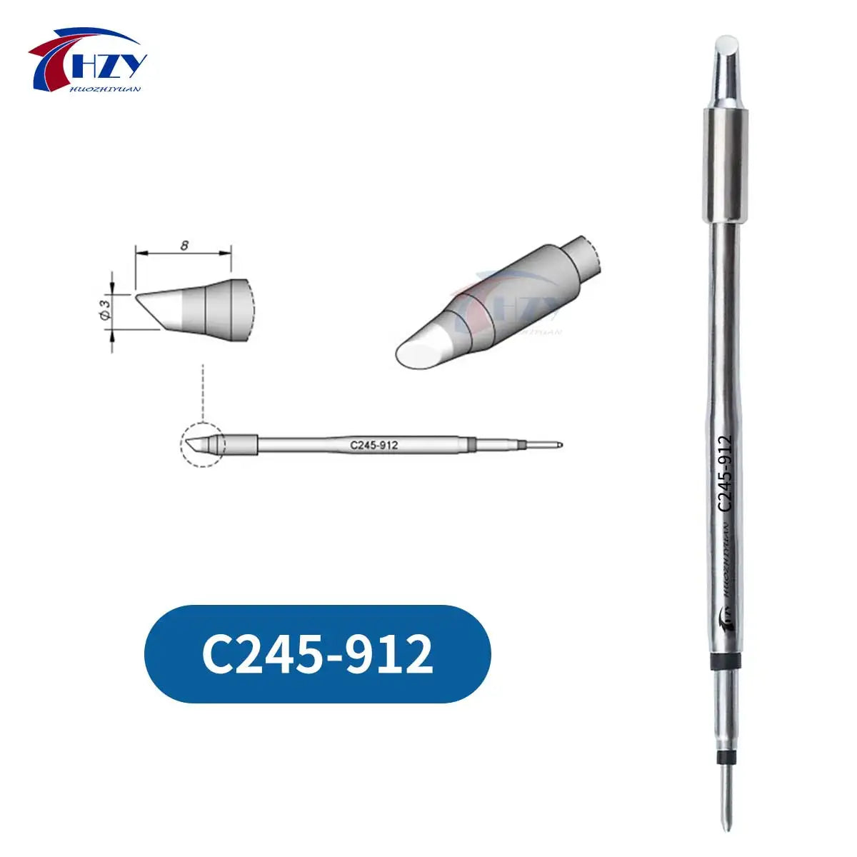 HZY C245 Series Soldering Iron Tips Set – I/IS/K/SK/939/945/966 Universal T245 Compatible Tips for Phone Repair & Soldering Stations