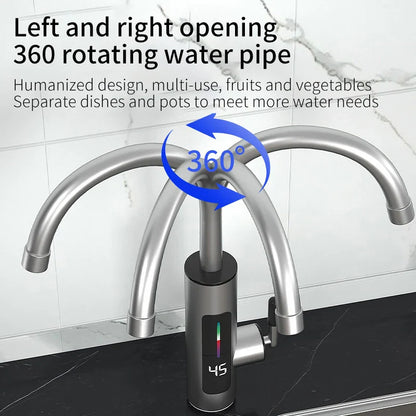 3000W 220V Electric Kitchen Water Heater Tap – Instant Hot & Cold Stainless Steel Faucet Heater