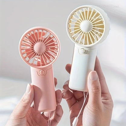 Cute Mini Portable Handheld Fan | Lightweight Pocket Electric Fan, Low Noise for Students, Outdoor Use 2025