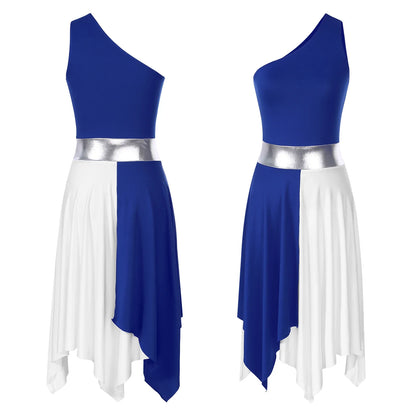 Women’s Liturgical Praise Dance Dress - Irregular Hem Modern Ballet Costume for Choir & Worship Performances