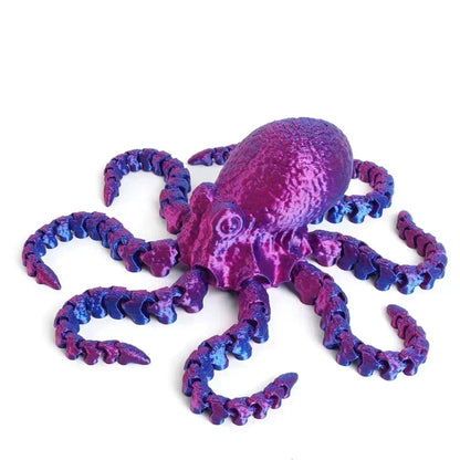 3D Printed Flexible Octopus Fidget Toy - Movable Joint Ocean Animal Desk Ornament and Kids Gift Decor