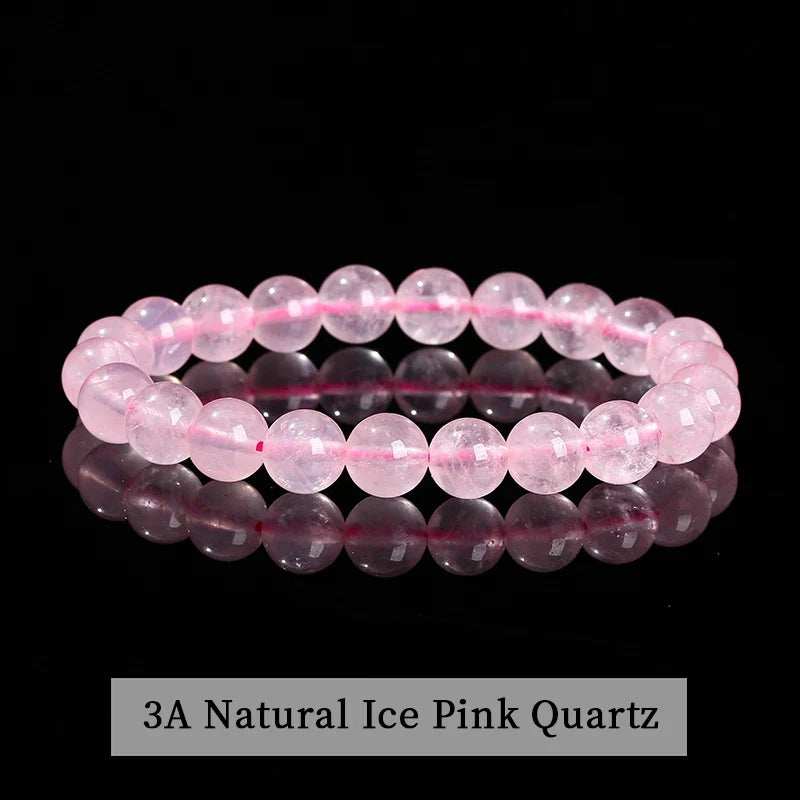 Natural Stone Beaded Bracelet - Obsidian, Fluorite & Quartz Healing Stretch Jewelry for Men & Women