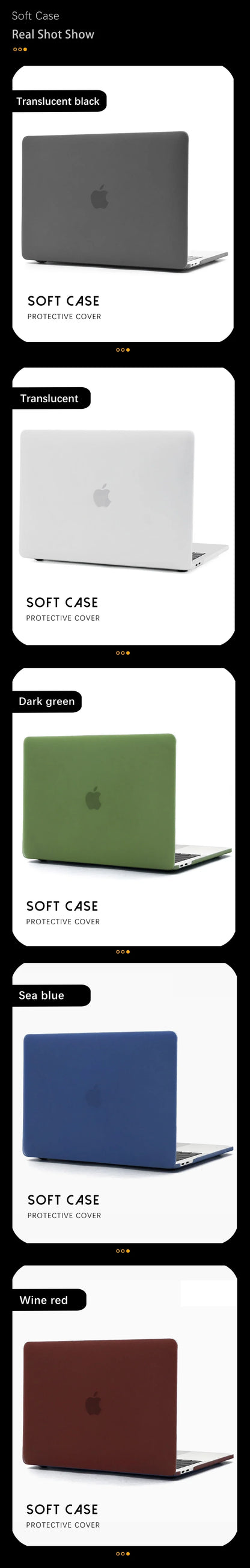 2024 Soft Cover for MacBook Air M2/MacBook Pro 13/14 – 13.6" & 15" Laptop Case, Fits M1/M3 Models