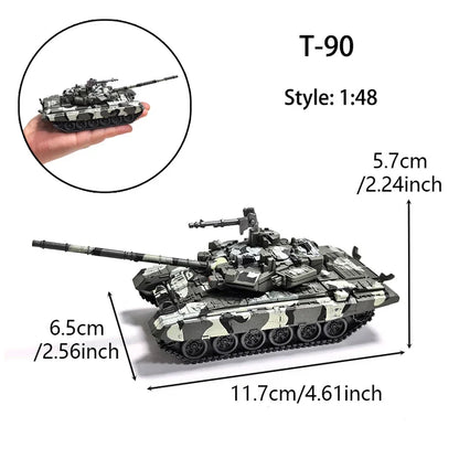 Military Building Blocks Set - F-22 F-14 Fighter Jets & Leopard 2A7 M1A2 T-90 Tank Model Toys for Boys Gifts