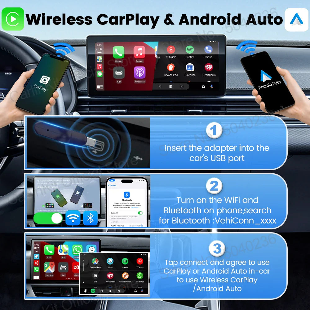 CarlinKit MINI 5 Pro/Mini Ultra Wireless CarPlay Adapter – Smart Plug & Play CarPlay Box with WiFi & Bluetooth Auto Connection for Cars