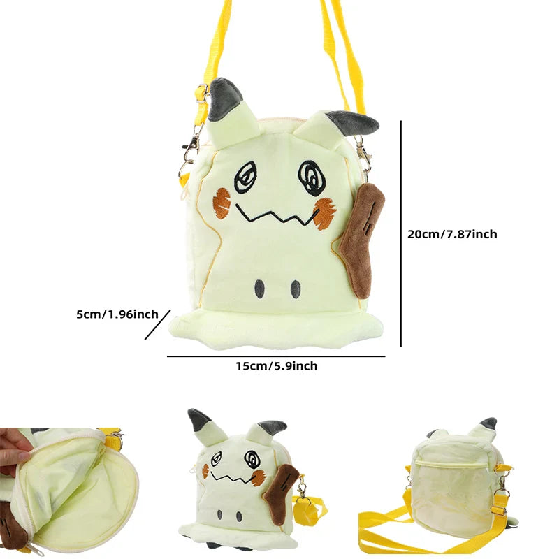 Pokemon Plush Backpack – Gengar, Mimikyu, Snorlax, Rowlet, Lucario & Charmander Anime Shoulder Bag Dolls