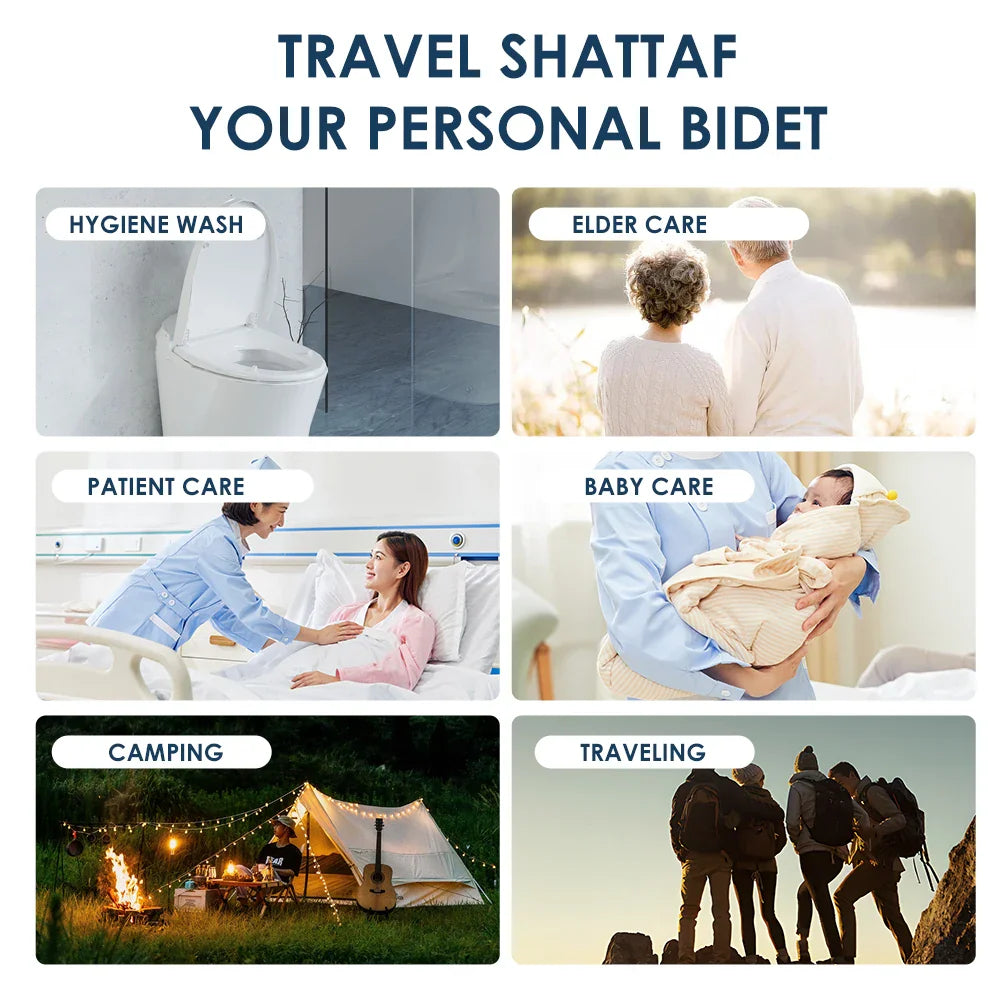 2.5L Portable Electric Bidet | Rechargeable Shataf Hand Sprayer for Personal Hygiene, Travel & Camping