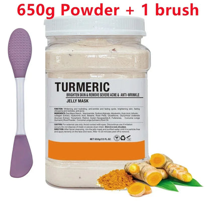 650g Chamomile Hyaluronic Acid Facial Moisturizing Mask Powder with Silicone Brush, Rose Jelly Mask for Skin Elasticity