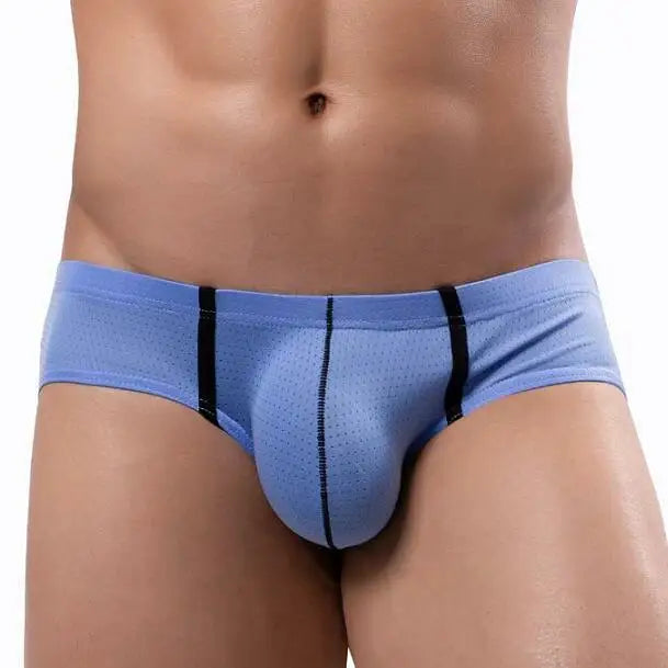 Men’s Ice Silk Low Waist Underwear – Breathable Mesh Boxer & Briefs, Lightweight Swim Bikini Trunks for Comfort Fit