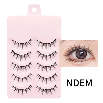 Manga Style Soft Natural False Eyelashes Wispy Thick Daily Wear Makeup Lashes