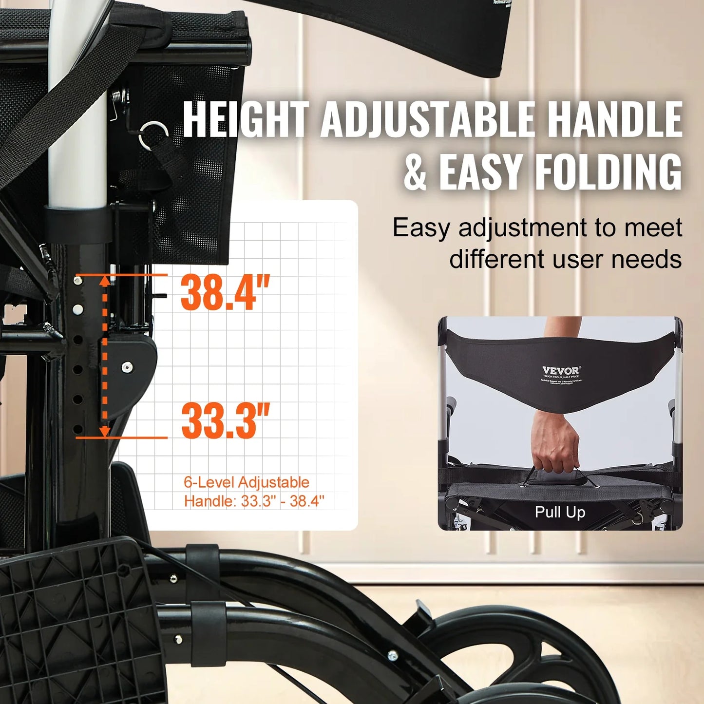 Men’s Adjustable Lightweight Forearm Crutches — Foldable Aluminum Elbow Crutch with Cuff for Walking