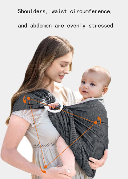Ergonomic Double Ring Baby Carrier - Adjustable Breathable Mesh Infant Backpack with Front-Facing Support