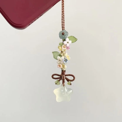 Ice Crystal Star Flower Pendant - Sweet Transparent Mobile Phone & Bag Charm Accessory