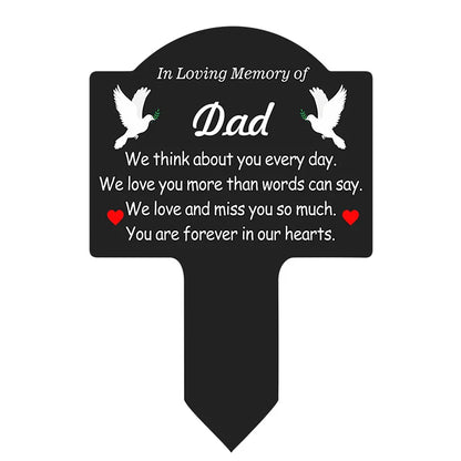 Waterproof Grave Stake – Cemetery Memorial Decoration for Mom, Dad & Loved Ones (Grandpa, Grandma, Brother, Sister, Son, Daughter)