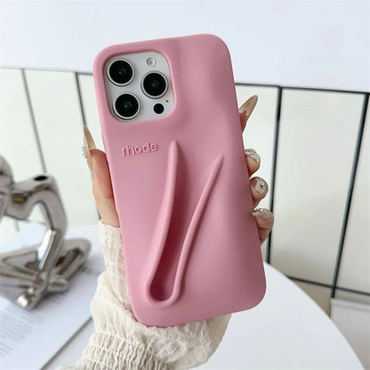 Silicone iPhone Case - 3D Toast Ribbon Espresso Cover for iPhone 12–17 Pro Max, Plus & Air