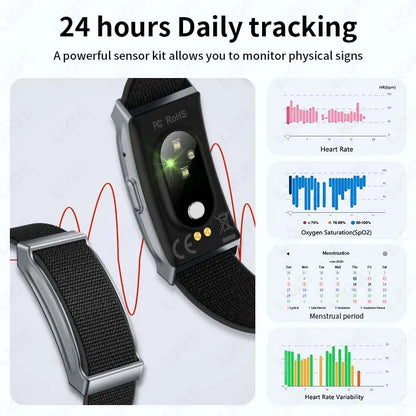 LIGE No-Screen Fitness Smart Bracelet - Sports Activity Tracker with Call Alerts, Heart Rate Monitor & IP68 Waterproof Design