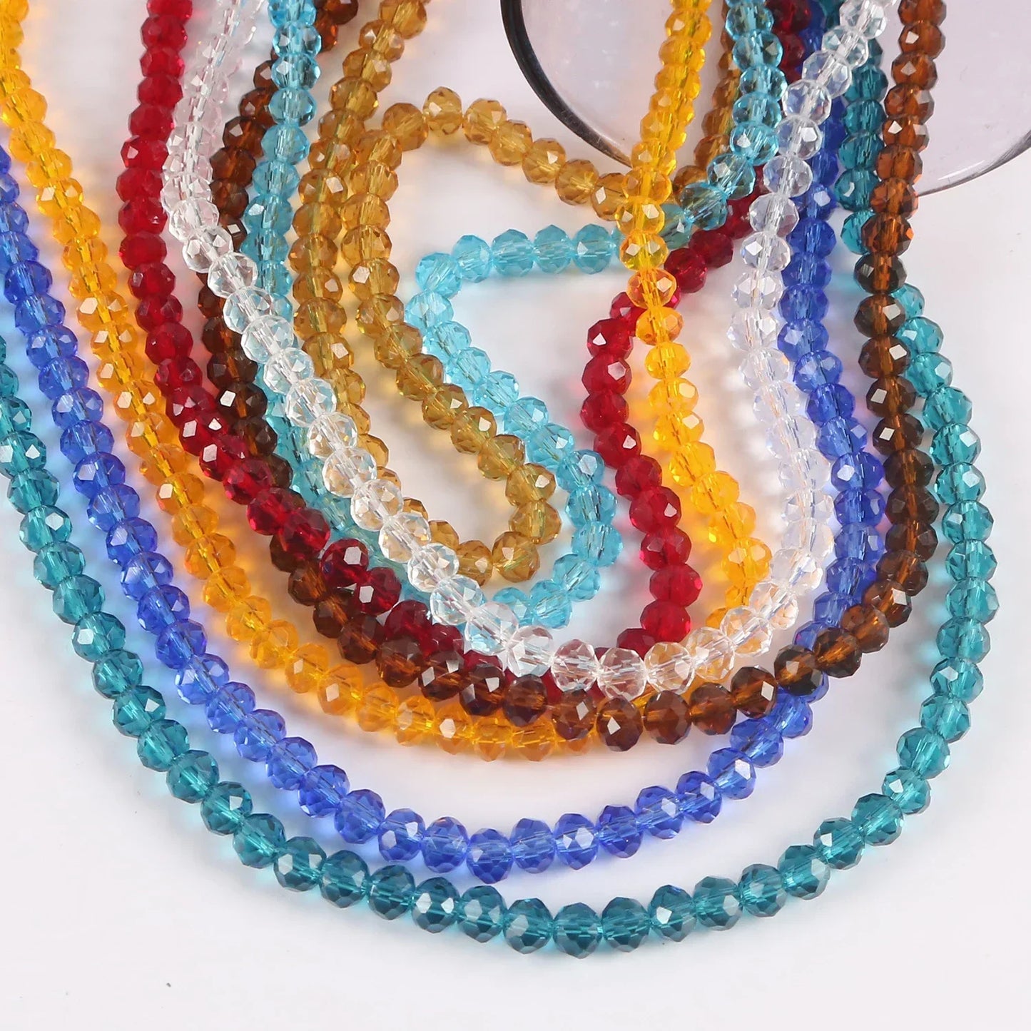 Austria Crystal Rondelle Beads - 2mm/4mm/6mm/8mm Faceted Glass Spacer Beads for DIY Jewelry & Bracelet Making