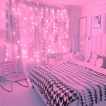 Christmas Fairy Garland Lights - USB LED Curtain String Lights with Remote Control 8 Modes for Home Wedding Bedroom Decoration