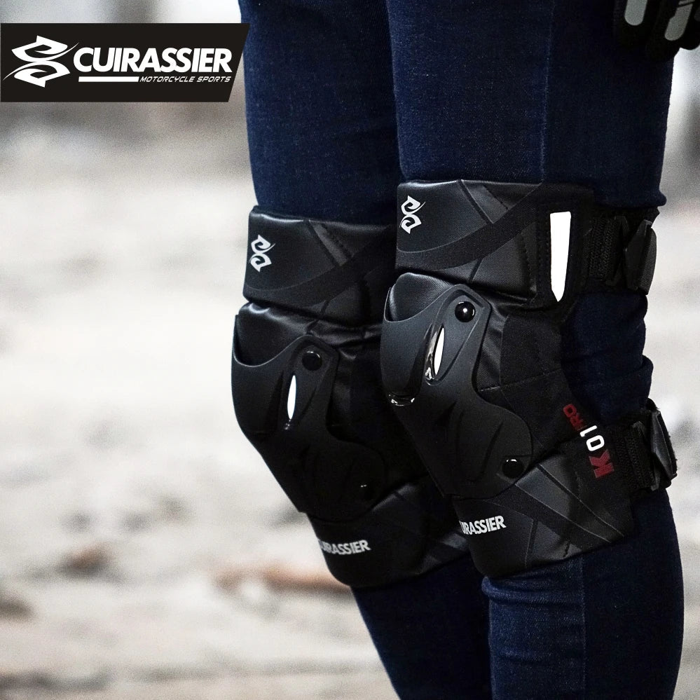 Cuirassier Motorcycle Knee Pads - Reflective Motocross MX Protective Guards Racing Leg Protection Gear