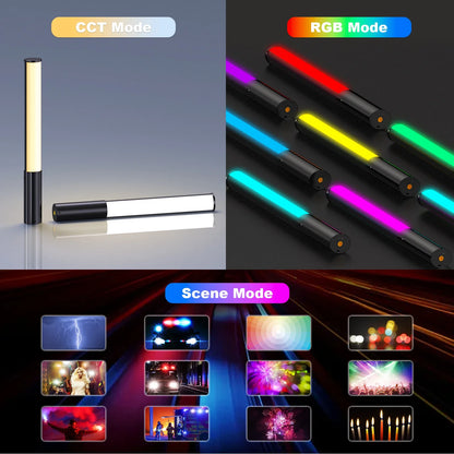 LUXCEO P400S Handheld RGB LED Video Light Wand with Built-in Battery 2500K-6500K 36000 Colors Photography Light for YouTube Vlogging & Studio Shooting