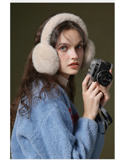 Maikun Thermal Earmuffs for Autumn & Winter - Thickened Cycling Ear Bags Imitation Rabbit Marten Ear Warmers