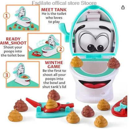 Funny Poop Toilet Shooting Game - Interactive Catapult Prank Toy for Kids, Adults, Parties & Birthday Gifts