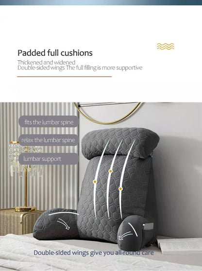 Triangle Reading Pillow – Cooling Latex Wedge Cushion, Removable & Washable Backrest for Sofa & Bed